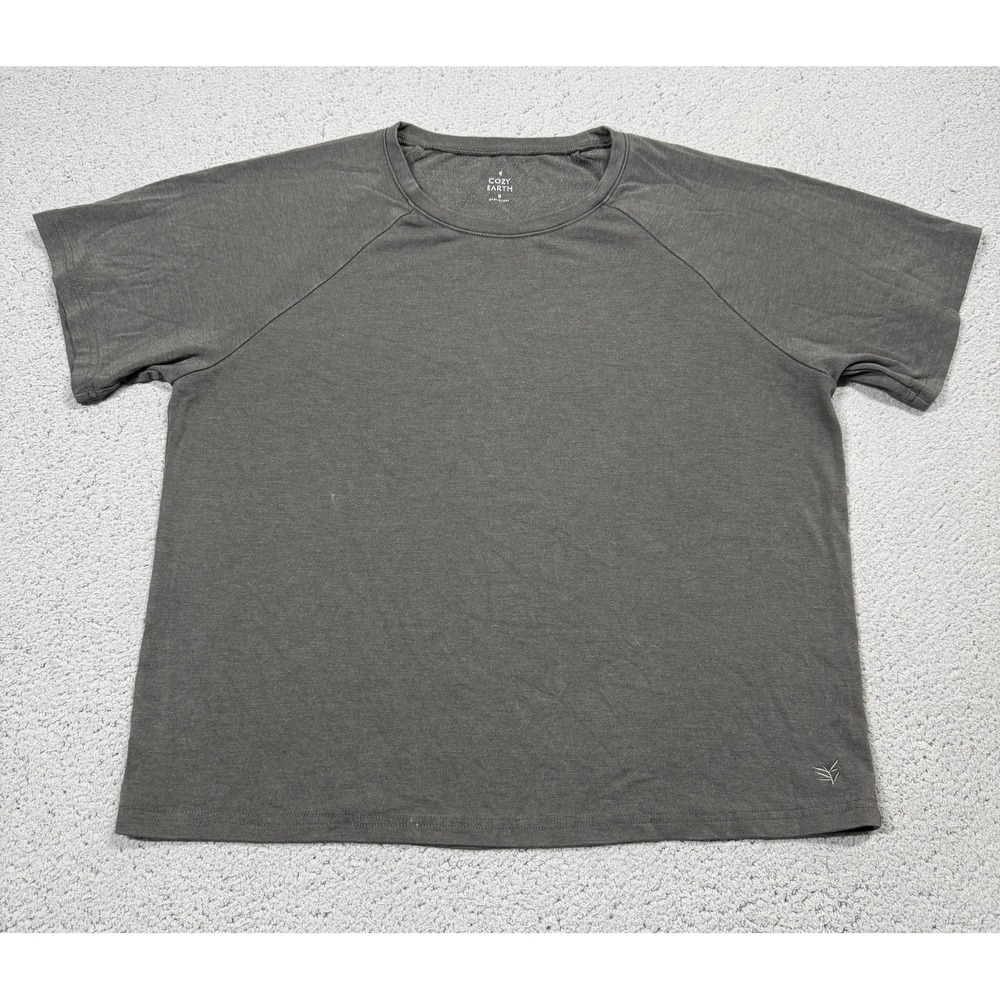 Cozy Earth Shirt Youth Kids Medium Gray Lightweight Bamboo Viscose Tagless Tee